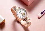 ĐỒNG HỒ TOPHILL TE035L.M3238 Nữ dây Thép 316L máy Automatic kính Sapphire Size 31mm 5ATM
