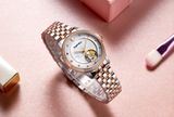 ĐỒNG HỒ TOPHILL TE035L.M7238 Nữ dây Thép 316L máy Automatic kính Sapphire Size 31mm 5ATM