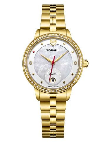 ĐỒNG HỒ TOPHILL TE037L.M2237 Nữ dây Thép 316L máy Quartz kính Sapphire Size 32mm 5ATM