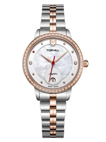 ĐỒNG HỒ TOPHILL TE037L.M7237 Nữ dây Thép 316L máy Quartz kính Sapphire Size 32mm 5ATM