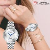 ĐỒNG HỒ TOPHILL TE062L.M1687 Nữ Máy quartz(pin) Dây thép 316L Kính sapphire 5ATM