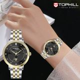 ĐỒNG HỒ TOPHILL TE062L.M6187 Nữ Máy quartz(pin) Dây thép 316L Kính sapphire 3ATM