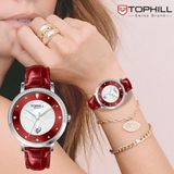 ĐỒNG HỒ TOPHILL TE062L.MR1787 Nữ Máy quartz (pin) Dây da Kính sapphire 3ATM