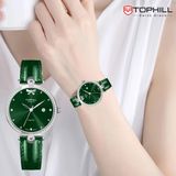 ĐỒNG HỒ TOPHILL TE063L.MG1A57 Nữ Máy quartz(pin) Dây da Kính sapphire 3ATM