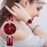 ĐỒNG HỒ TOPHILL TE063L.MR1757 Nữ Máy quartz(pin) Dây da Kính sapphire 5ATM