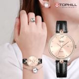 ĐỒNG HỒ TOPHILL TE063L.MB3557 Nữ Máy quartz(pin) Dây da Kính sapphire 5ATM