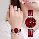 ĐỒNG HỒ TOPHILL TE063L.MR1757 Nữ Máy quartz(pin) Dây da Kính sapphire 5ATM