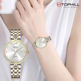 ĐỒNG HỒ TOPHILL TE063L.M6657 Nữ Máy quartz(pin) Dây thép 316L Kính sapphire 5ATM