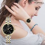 ĐỒNG HỒ TOPHILL TE063L.M6157 Nữ Máy quartz(pin) Dây thép 316L Kính sapphire 5ATM