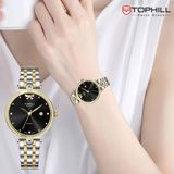 ĐỒNG HỒ TOPHILL TE063L.M6157 Nữ Máy quartz(pin) Dây thép 316L Kính sapphire 5ATM