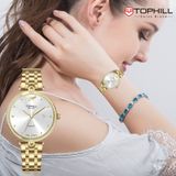 ĐỒNG HỒ TOPHILL TE063L.M2657 Nữ Máy quartz(pin) Dây thép 316L Kính sapphire 5ATM