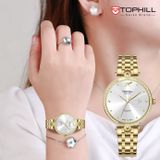 ĐỒNG HỒ TOPHILL TE063L.M2657 Nữ Máy quartz(pin) Dây thép 316L Kính sapphire 5ATM