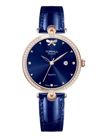 ĐỒNG HỒ TOPHILL TE063L.ML3357 Nữ Máy quartz(pin) Dây da Kính sapphire 5ATM