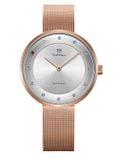TOPHILL TS006L.S3637 Nữ, dây Lưới, vỏ Thép 316L, máy Quartz, kính Sapphire, chịu nước 3ATM