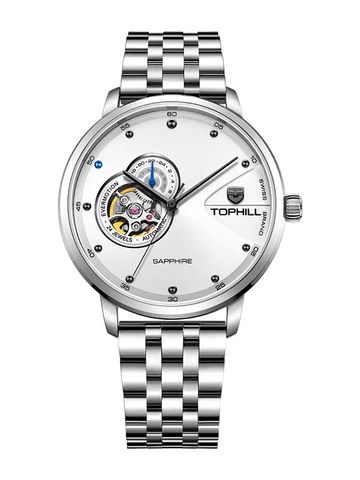 ĐỒNG HỒ TOPHILL TW060G.S1658 Nam Dây thép 316L Máy Automatic Kính Sapphire Size 42mm 5ATM