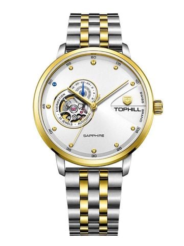 ĐỒNG HỒ TOPHILL TW060G.S6658 Nam dây thép 316L máy Automatic kính Sapphire Size 42mm 5ATM