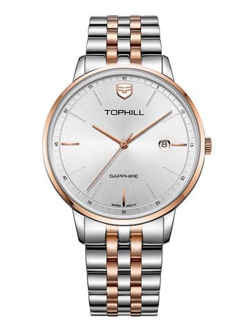 ĐỒNG HỒ TOPHILL TW065G.S7257 Nam dây thép 316L máy Quartz kính Sapphire Size 41,5mm 3ATM