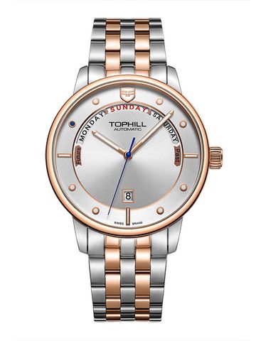 ĐỒNG HỒ TOPHILL TW071G.S7688 Nam dây thép 316L máy Automatic kính Sapphire Size 41mm 5ATM