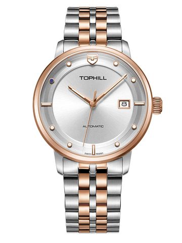 ĐỒNG HỒ TOPHILL TW073G.S7688 Nam dây Thép 316L máy Automatic kính Sapphire Size 41mm 5ATM