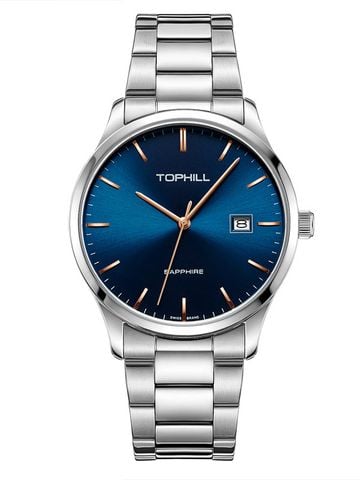 ĐỒNG HỒ TOPHILL TW077G.S1352 Nam dây Thép 316L máy Quartz kính Sapphire Size 40mm 3ATM