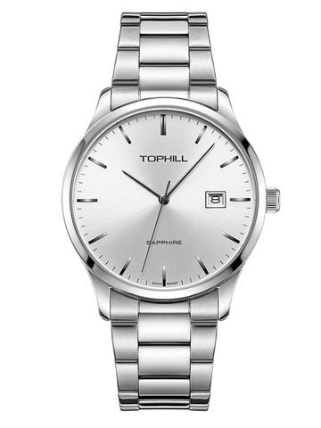 ĐỒNG HỒ TOPHILL TW077G.S1652 Nam dây Thép 316L máy Quartz kính Sapphire Size 40mm 3ATM