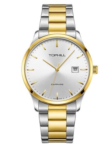 ĐỒNG HỒ TOPHILL TW077G.S6652 Nam dây Thép 316L máy Quartz (pin)  kính Sapphire Size 40mm 3ATM