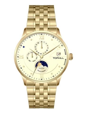 ĐỒNG HỒ TOPHILL TW085G.S2962 Nam Máy Quartz(pin) Kính sapphire Size 40mm 5ATM