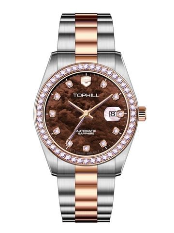 ĐỒNG HỒ TOPHILL TW095G.M7838 Nam dây thép 316L Máy automatic Kính sapphire 5ATM