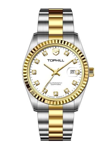 ĐỒNG HỒ TOPHILL TW095G.S0238 Nam dây thép 316L Máy automatic Kính sapphire 5ATM