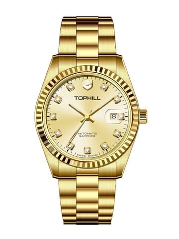 ĐỒNG HỒ TOPHILL TW095G.S2238 Nam dây thép 316L Máy automatic Kính sapphire 5ATM