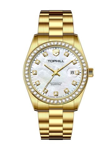 ĐỒNG HỒ TOPHILL TW095G.S2038 Nam dây thép 316L Máy automatic Kính sapphire 5ATM