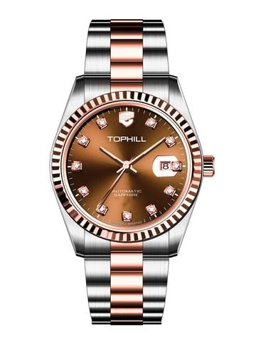 ĐỒNG HỒ TOPHILL TW095G.S7838 Nam dây thép 316L Máy automatic Kính sapphire 5ATM