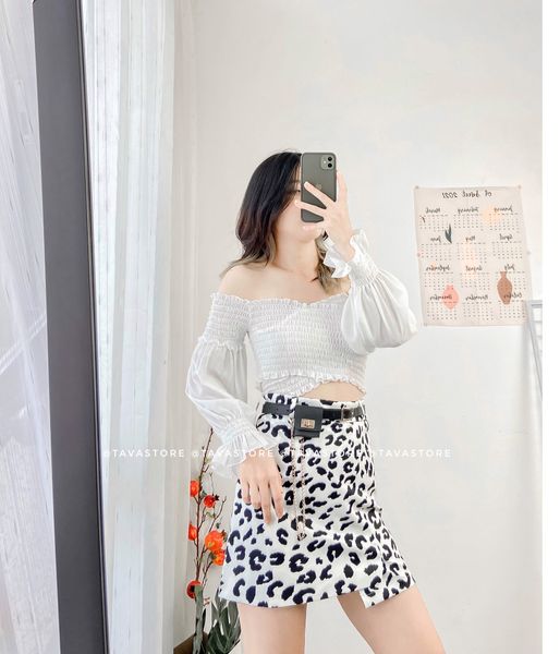 Mua chân váy chữ A hoạ tiết da báo  Tiki