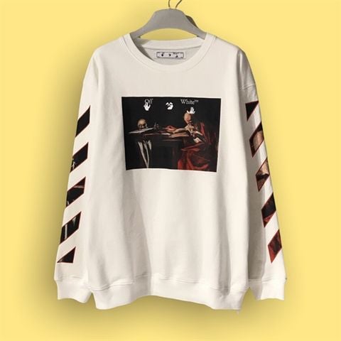 Áo Sweater Off White Caravaggio Crew Trắng