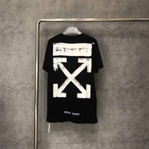 Áo Offwhite Black Brushed Striped Arrow T-Shirt Aw17