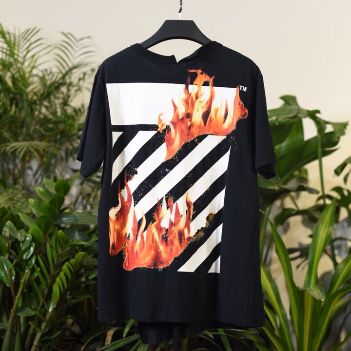 Offwhite Diag Fire Hands 18ss T-Shirt – Tteastore Off White