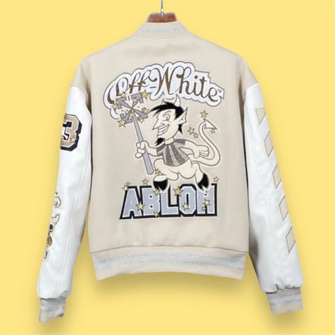 Áo Off White Varsity Jacket AC Milan Beige