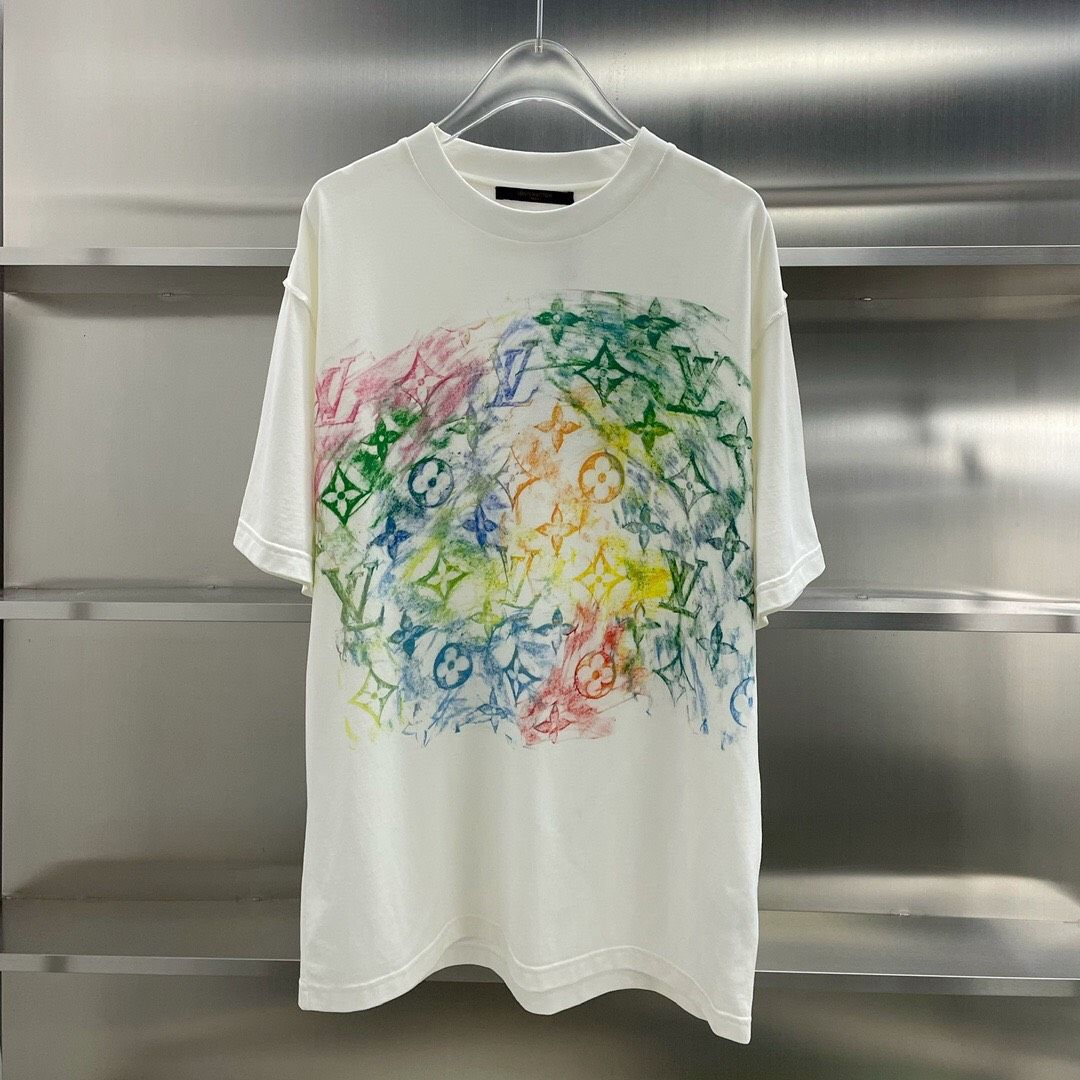 LV Front Printed Pastel Monogram T-Shirt