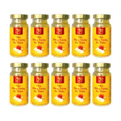 Set 10 Hũ Tổ Yến Chưng Sẵn Cao Cấp - Yến Hoàng Đông Trùng 35% Yến (150ml/ Hũ)