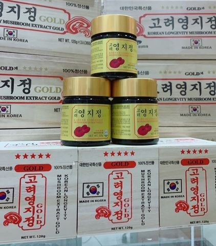 Cao Linh Chi Sao Vàng SamSung Korean Longevity Mushroom Extract Gold (3 Lọ x 120gr)