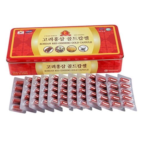 Viên Hồng Sâm Nhung Hươu Linh Chi Đông Trùng Hạ Thảo Insam Korean Red Ginseng Gold Capsule 120 Viên