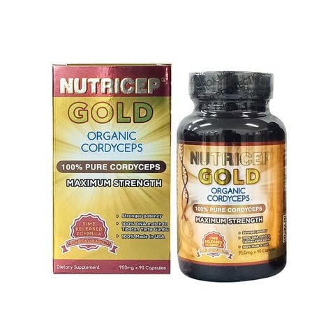 Đông Trùng Hạ Thảo Nutricep Gold Organic Cordyceps Sinensis Cao Cấp Từ Mỹ