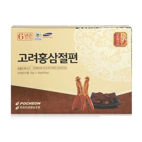 Hồng Sâm Thái Lát Tẩm Mật Ong Pocheon Korean Slice Red Ginseng (10 gói x 20gr)
