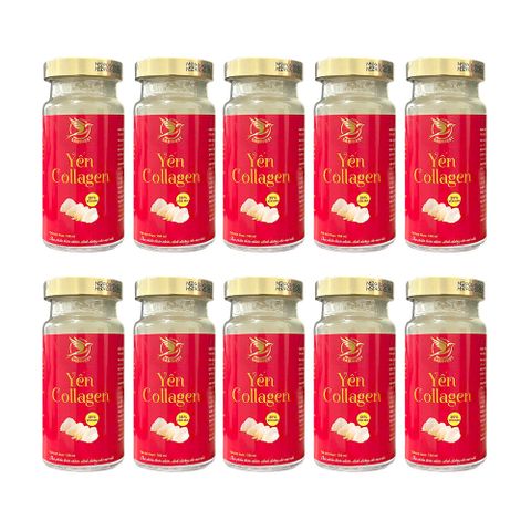 Set 10 Hũ Tổ Yến Chưng Sẵn Cao Cấp - Yến Hoàng Collagen 35% Yến (150ml/ Hũ)
