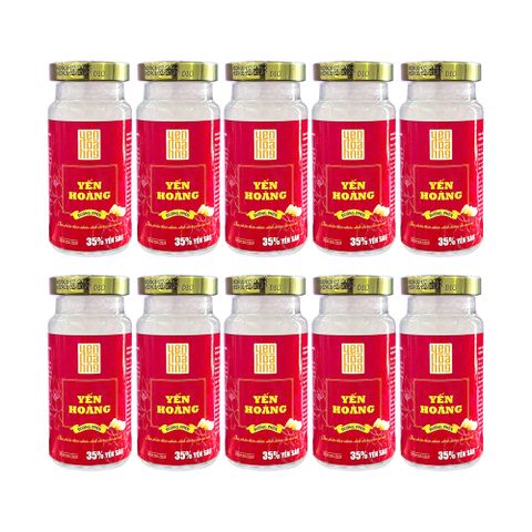 Set 10 Hũ Tổ Yến Chưng Sẵn Cao Cấp - Yến Hoàng Đường Phèn 35% Yến (150ml/ Hũ)