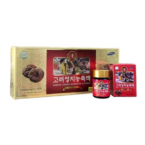 Cao Linh Chi Đỏ Bio Apgold Korean Lingzhi Mushroom Extract Hàn Quốc 250gr (50gr x 5 lọ)