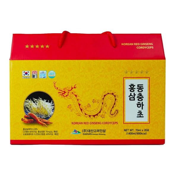 Nước Hồng Sâm Đông Trùng Hạ Thảo Daesan Korean Red Ginseng Cordyceps (70ml x 20 gói)