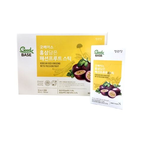 Nước Hồng Sâm Chanh Dây KGC Goodbase Korean Red Ginseng With Passion Fruit (10ml x 30 gói)