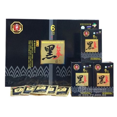 Nước Hắc Sâm Bio Apgold Korean Black Red Ginseng Extract Gold (60 gói x 25ml)