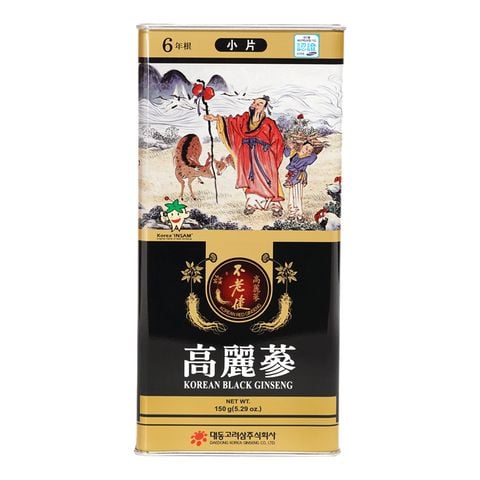 Hắc Sâm Củ Khô Daedong Korean Black Ginseng Hộp Thiếc